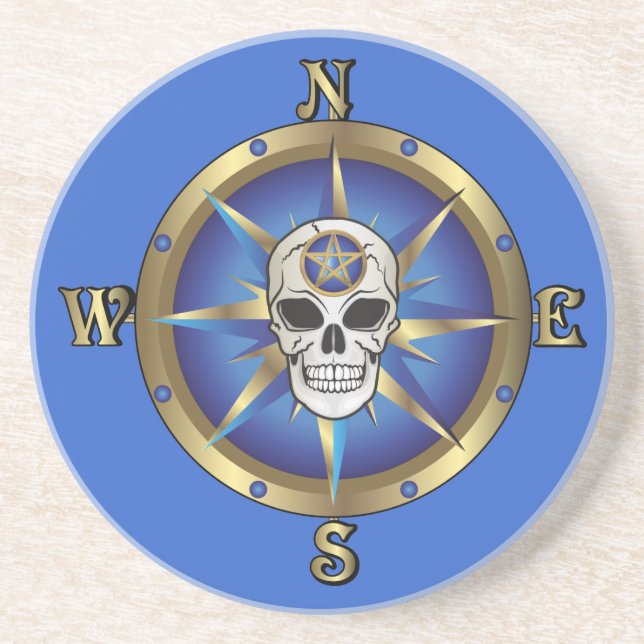 Posavasos Abrújula de cráneo (Frente)