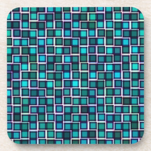 Posavasos Abstracción de las cuadradas azules