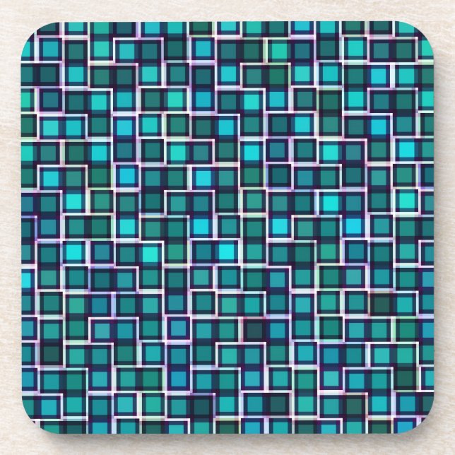 Posavasos Abstracción de las cuadradas azules (Frente)