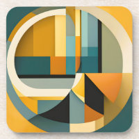 Abstracción geométrica retro círculos y rectángulo