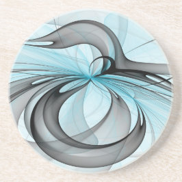Posavasos Abstract Anthracite Gray Blue Modern Fractal Art