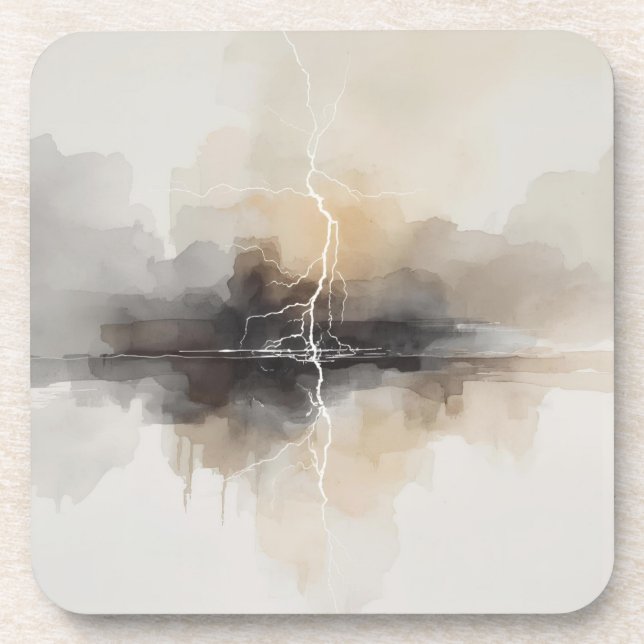 Posavasos Abstract Lightning in Neutrals Print (Frente)