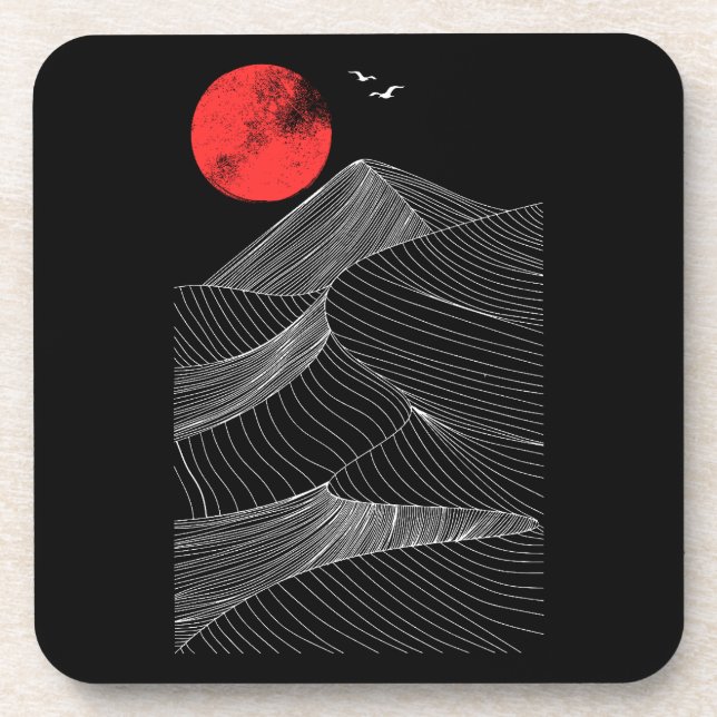 Posavasos Abstract Mountain Red Sun (Frente)