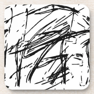 Posavasos Abstracto blanco y negro
