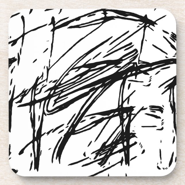 Posavasos Abstracto blanco y negro (Frente)