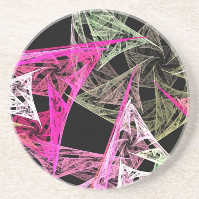 Posavasos Abstracto colorido Origami (Frente)