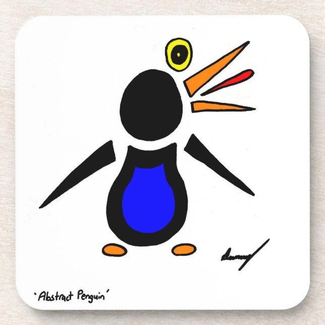 Posavasos Abstracto de las cisternas pingüinas - Conjunto de (Frente)