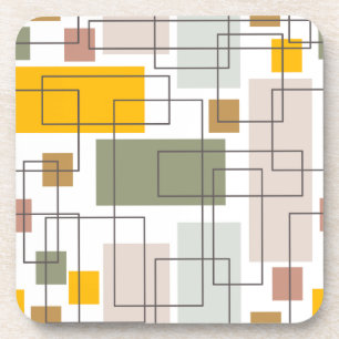 Posavasos abstracto geométrico retro de mediados d