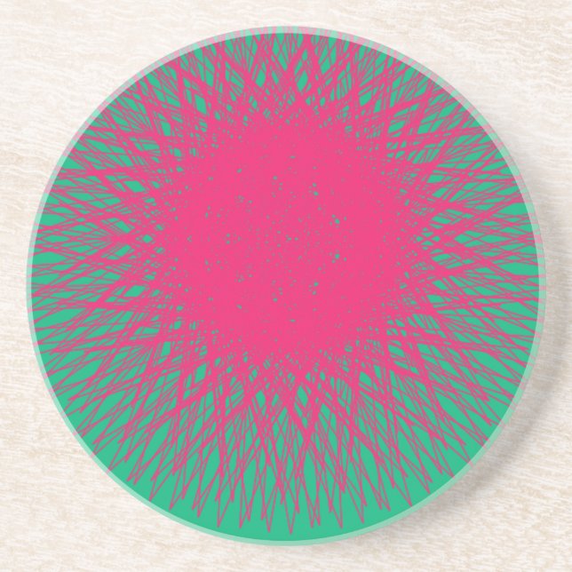 Posavasos abstracto rosa (Frente)