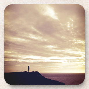 Posavasos Acantilados Pennard al atardecer, Gower, Swansea