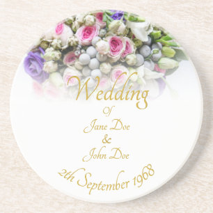 Posavasos Accesorios de boda - Novia con boda colorida