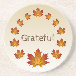 Posavasos Acción de Gracias Wreath agradeció simples hojas d