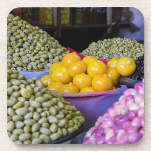Posavasos Aceitunas y limón en el mercado