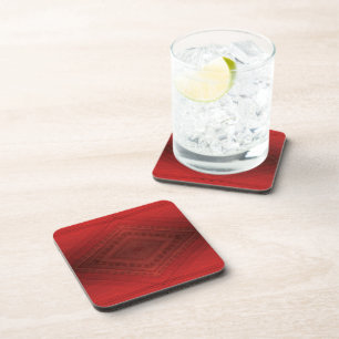 Posavasos Aceptación   Patrón de Boho Ecléctico Rojo