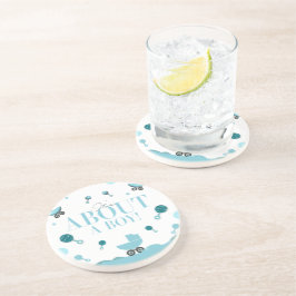 Posavasos Acerca de un niño Baby Shower Invitar bolsa de reg