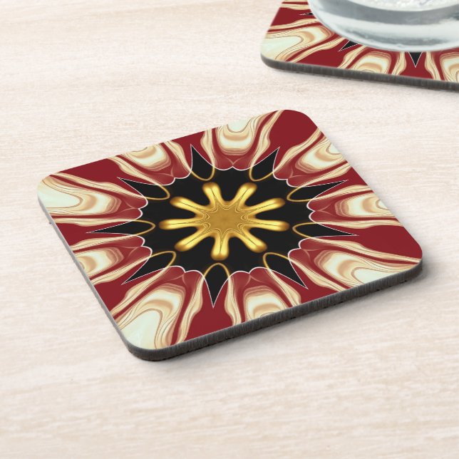 Posavasos Achempong: Starburst  | Lujo en Carmesí Profundo y (Lado Izquierdo)