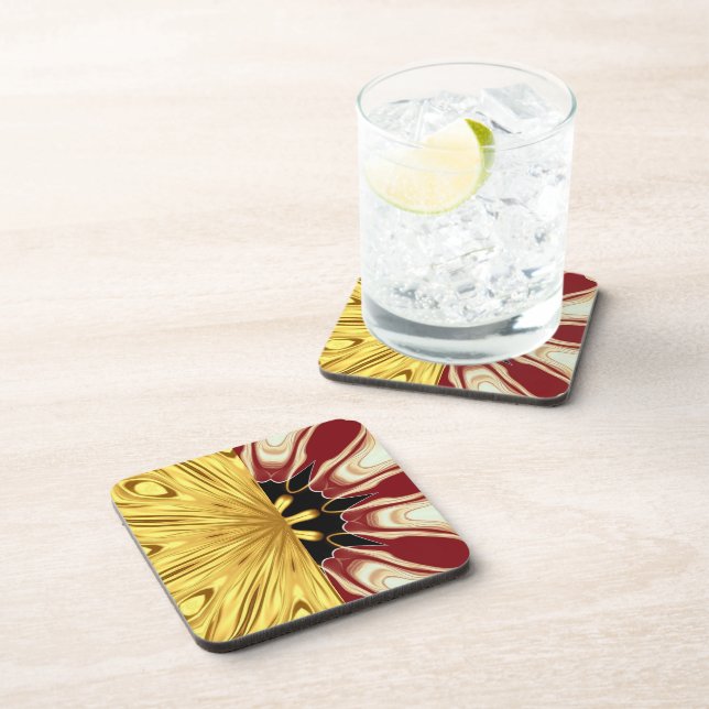 Posavasos Achempong: The Gilded Zenith Opulent Swirl Crimson (Lado Derecho)