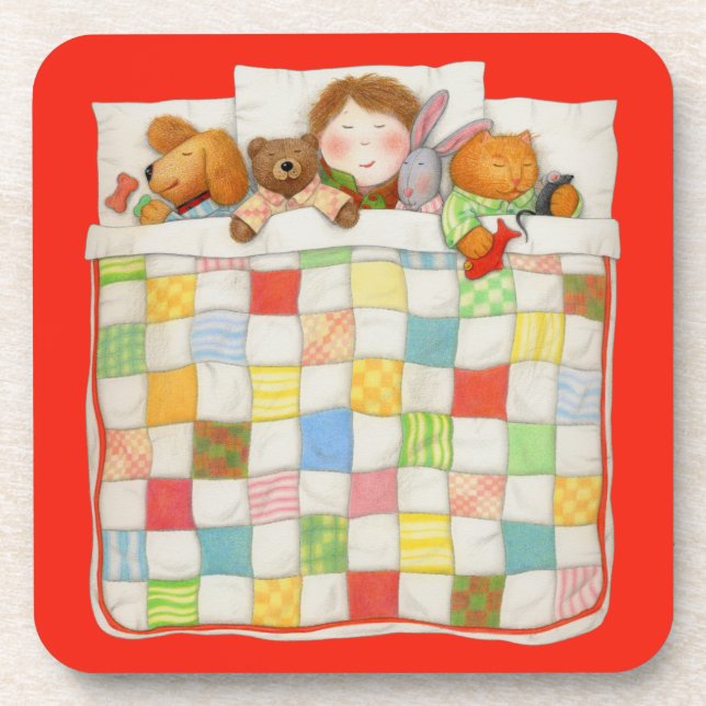 Posavasos ACOGEDOR AZULEJOS DE plástico duro - Rojo (Frente)