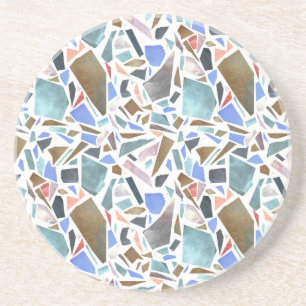 Posavasos acuarela abstracta: fondo blanco dibujado a mano.