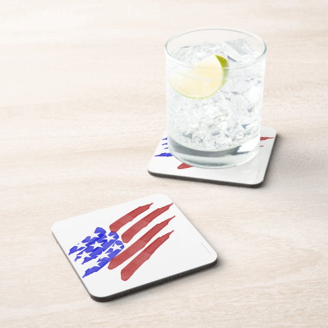Posavasos Acuarela Bandera Americana Patriótica Monasterio (Lado Derecho)