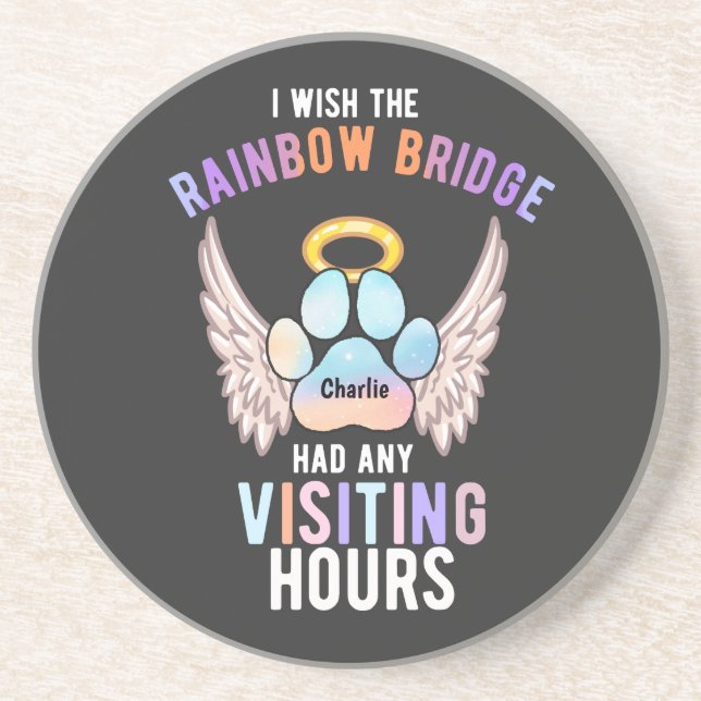 Posavasos Acuarela Cute Mascota Paw Perro Gato Alas conmemor (Frente)