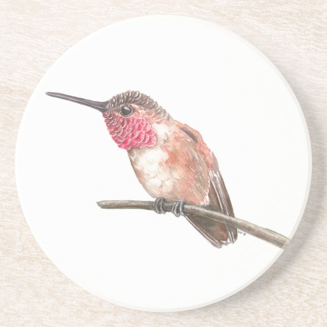 Posavasos acuarela de colibrí (Frente)