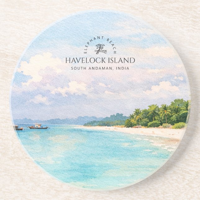 Posavasos Acuarela de Elephant Beach – Regalo inolvidable de (Frente)