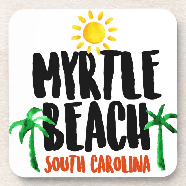 Posavasos Acuarela de Myrtle Beach (Frente)