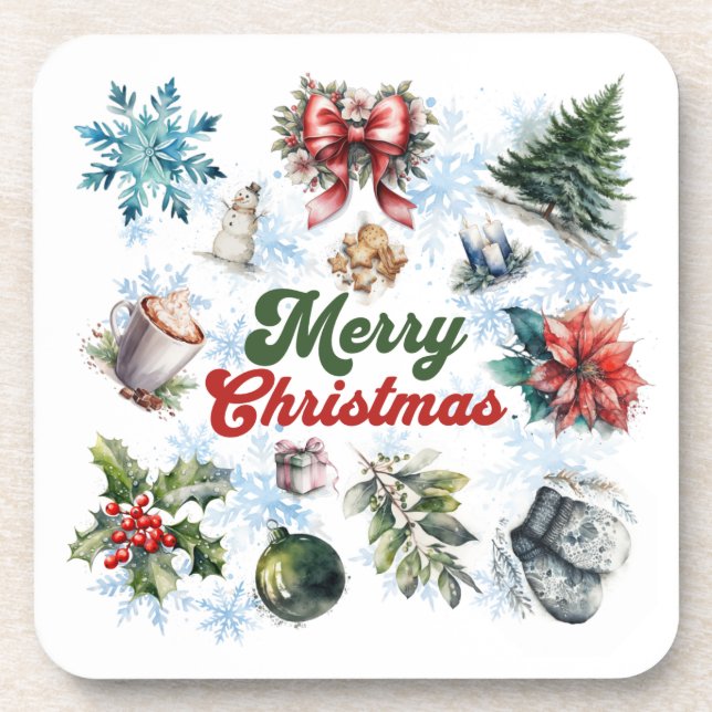 Posavasos Acuarela de navidades (Frente)