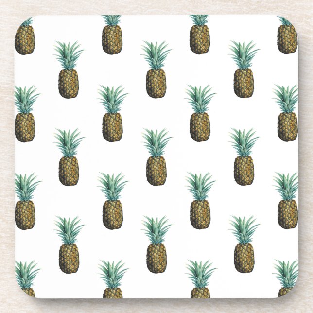 Posavasos Acuarela de piña tropical (Frente)