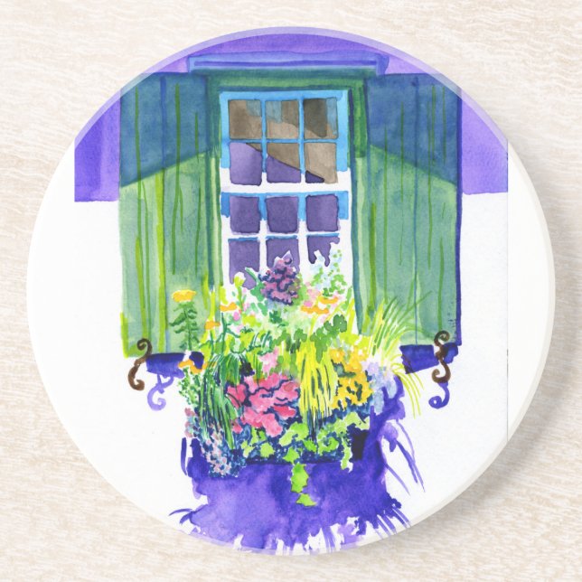 Posavasos acuarela de Windowbox (Frente)