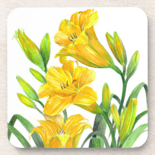 Posavasos Acuarela Día Amarillo Lilis Arte Floral