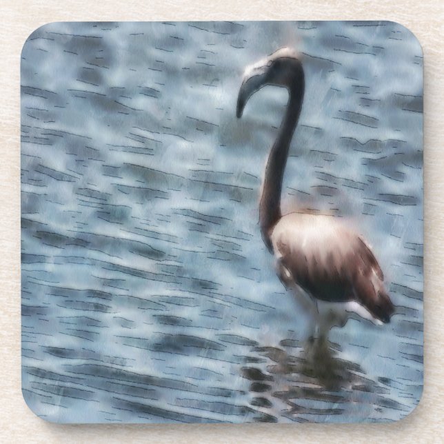 Posavasos Acuarela Flamingo Fledgling (Frente)