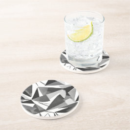 Posavasos Acuarela geométrica moderna abstracta en blanco y