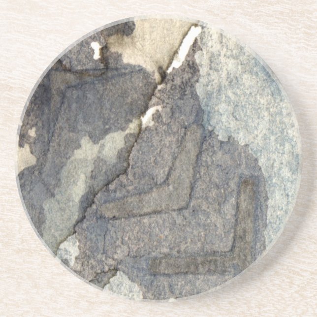 Posavasos acuarela gris-azul 2 del fondo (Frente)