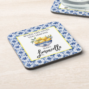Posavasos Acuarela Lemons Limoncello Azulejos Azules