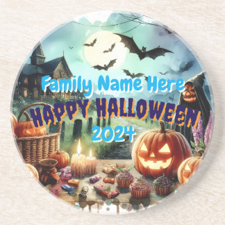 Posavasos Acuarela nocturna de Eerie Halloween