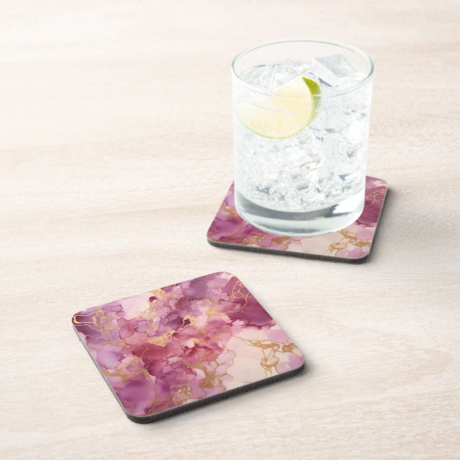 Posavasos acuarela rosa (Lado Derecho)