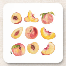 Posavasos Acuarela Y Coloridas Bajas Frescas De Peach,