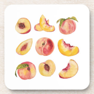 Posavasos Acuarela Y Coloridas Bajas Frescas De Peach,