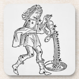 Posavasos Acuario (el portador de agua) un ilustracion de