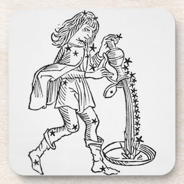 Posavasos Acuario (el portador de agua) un ilustracion de (Frente)