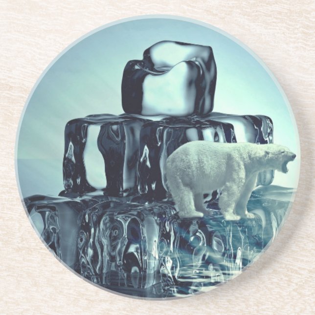 Posavasos Add Own SLOGAN To Save Arctic Polar Bear Planet (Frente)