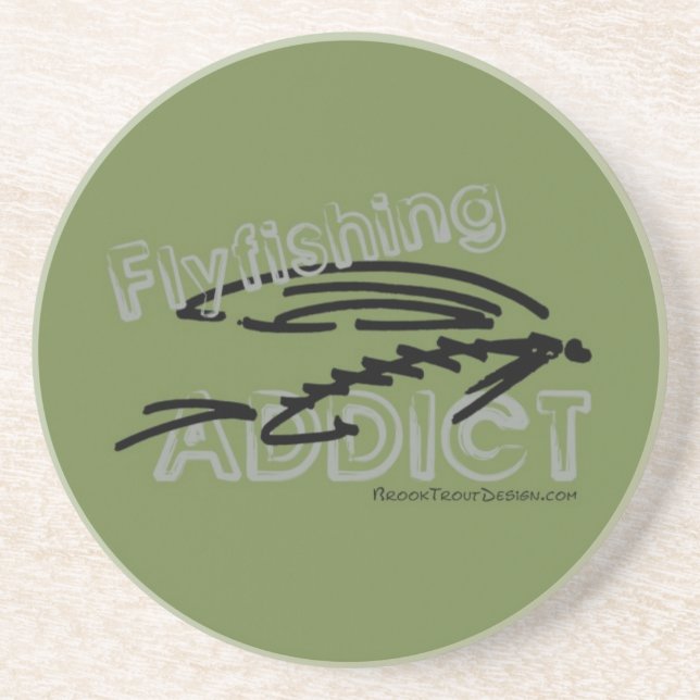 Posavasos Adicto a la pesca con mosca (Frente)