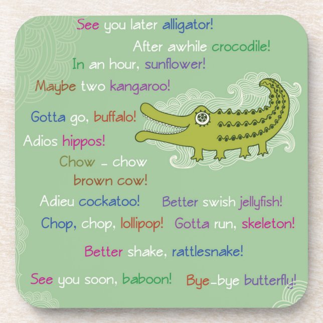 Posavasos Adiós y buena suerte de grupo, lagarto (Frente)