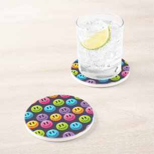 Posavasos "Adorable Colección de patrones de Emoji sonriente