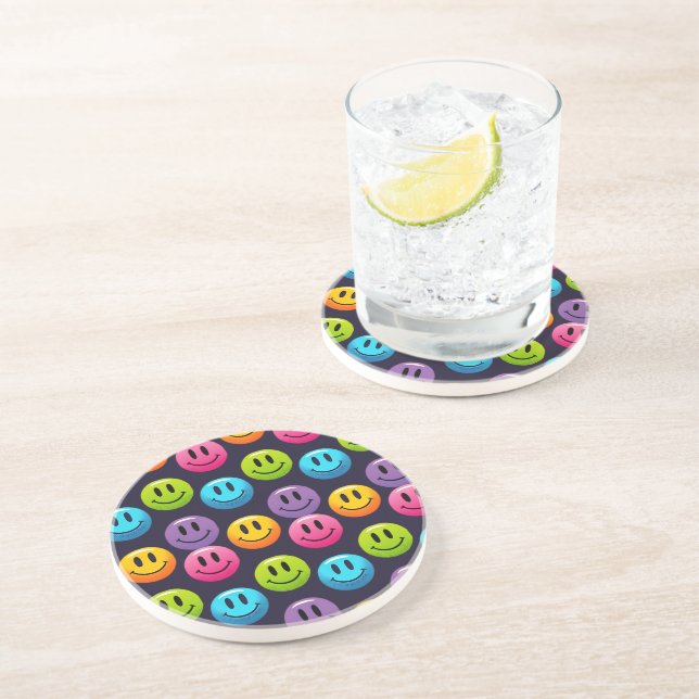 Posavasos "Adorable Colección de patrones de Emoji sonriente (Lado)