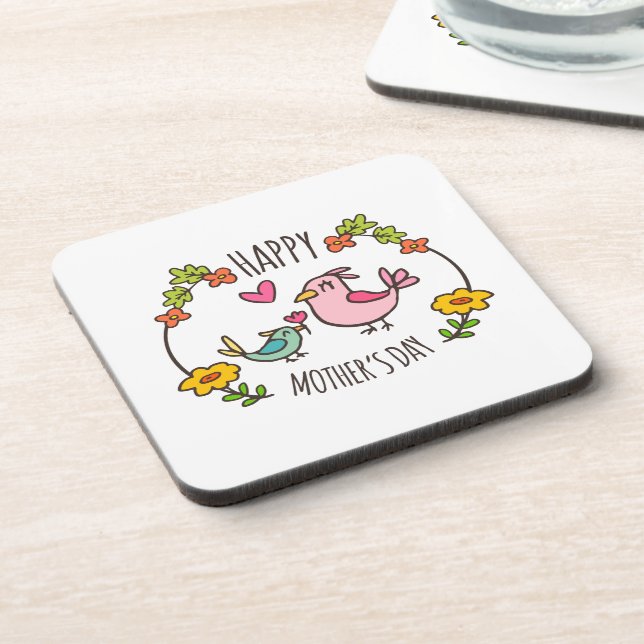 Posavasos Adorable Feliz Día de la Madre | Montaña (Lado Izquierdo)