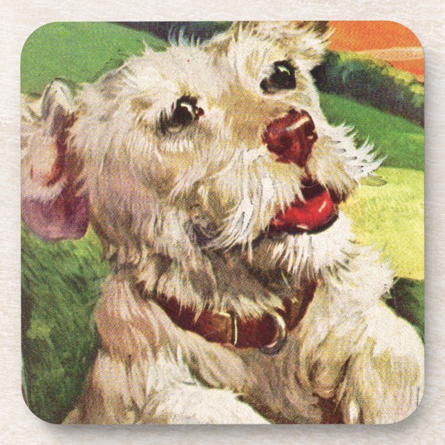 Posavasos adorable little terrier dog illustration (Frente)