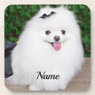 Posavasos Adorable Perro de Cachorro Blanco